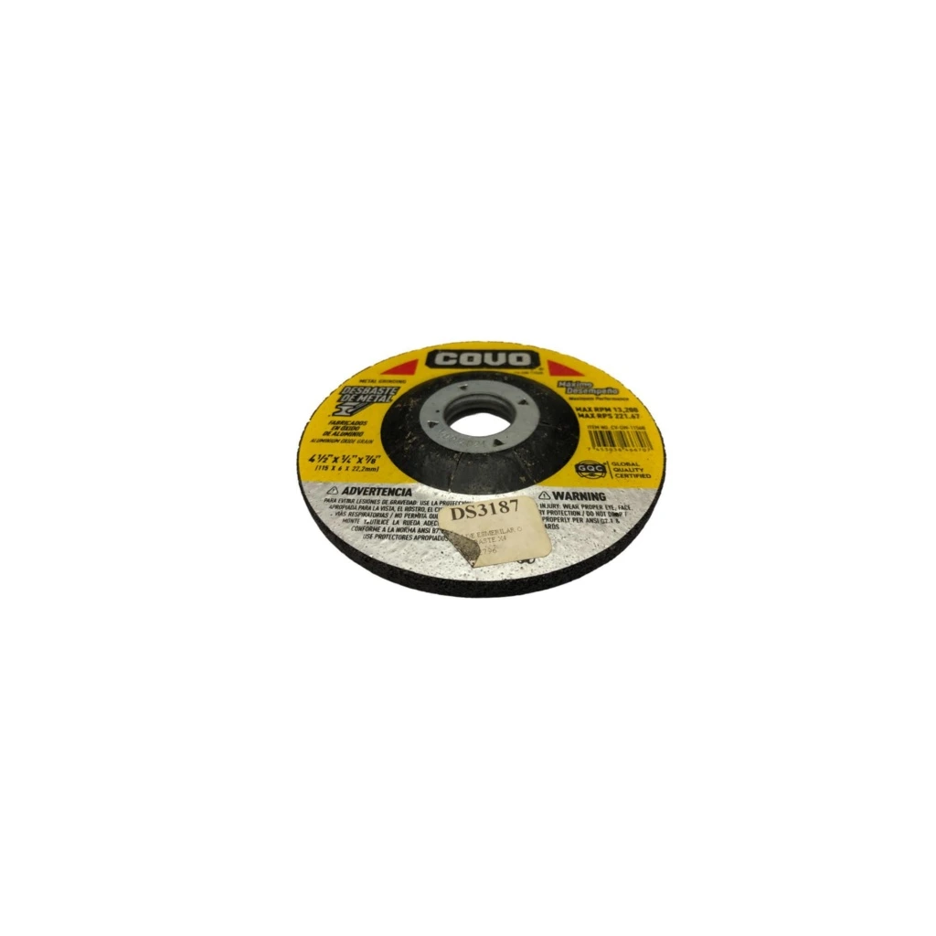 [DS3187] DISCO ESMERIL DESBASTE 4" X 1/4" X 7/8"