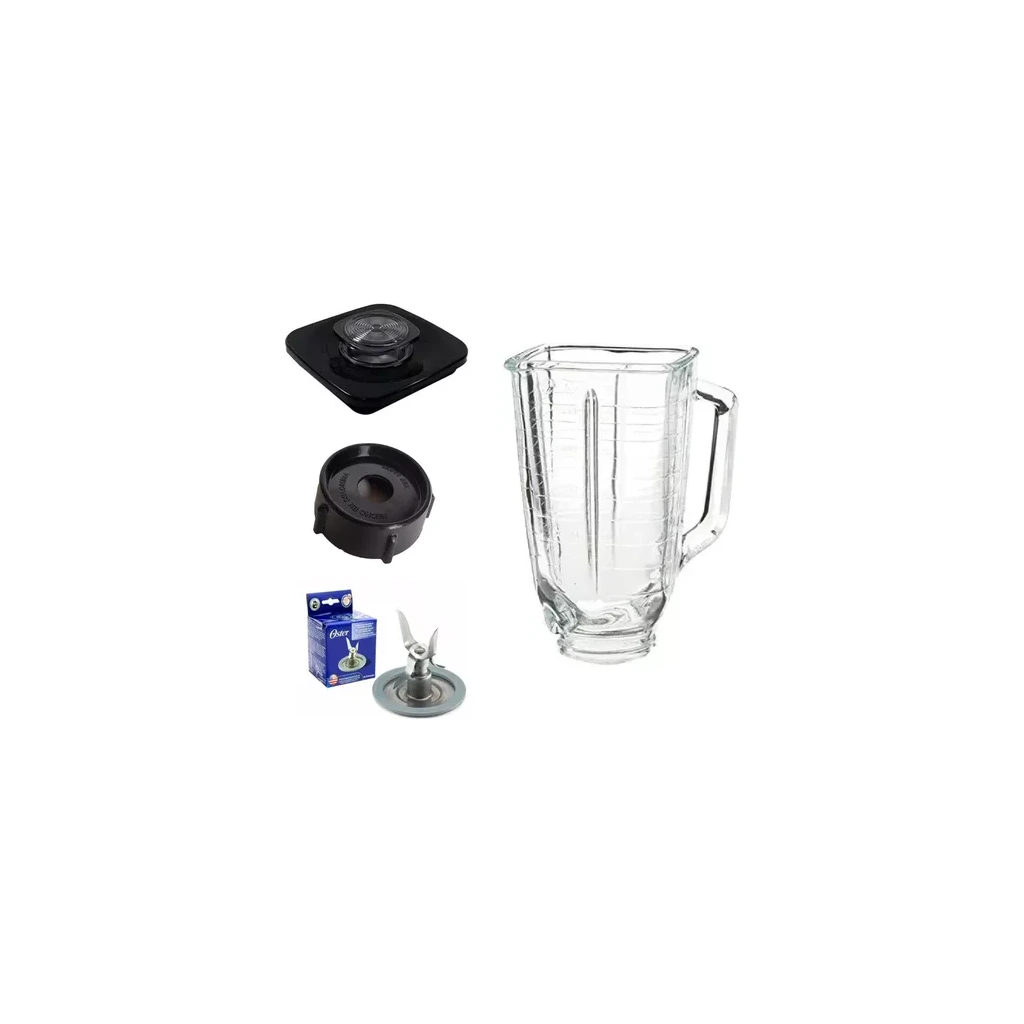 [KIT0007] KIT OSTER VASO VIDRIO + ROSCA + TAPA + CUCHILLA 6 PUNTAS GENERICA