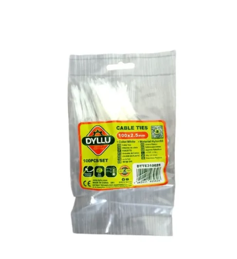 [FA20024] AMARRE 2.5 mm X 100 mm. BLANCO. DYLLU (EMP. 100 UND)