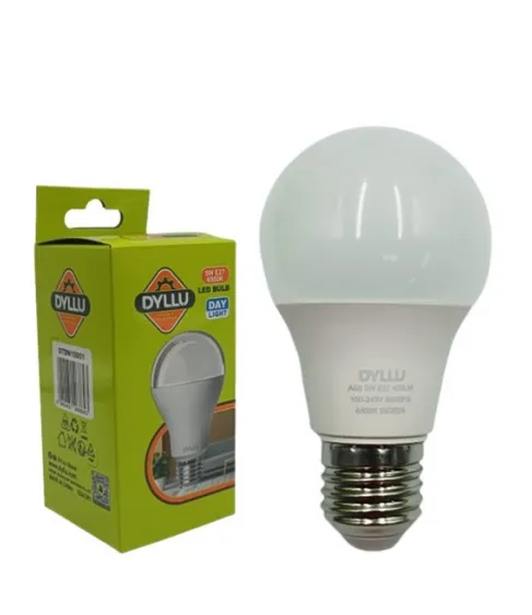 [FBA0031] BOMBILLO AHORRADOR LED BULBO 5 W, 6500K, E-27 (100-240V). DYLLU