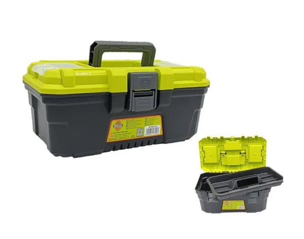 [FCP0054] CAJA PLASTICA DE HERRAMIENTAS C/BROCHE DE PLASTICO 13". DYLLU