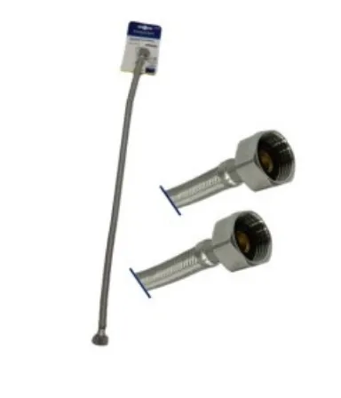 [FC10066] CANILLA 1/2"x1/2" FLEXIBLE 60 cm MALLA DE ACERO. AQUAFINA