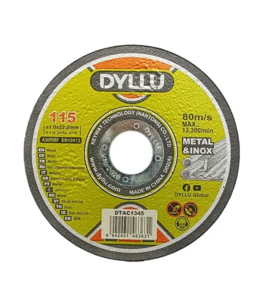 [FDD0096] DISCO DE CORTE 4 1/2" EXTRA FINO (115x1.0x22.2mm), PLANO. DYLLU