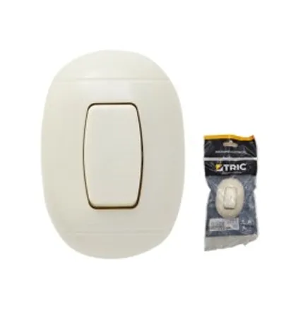 [FIS0131] INTERRUPTOR SENCILLO SUPERFICIAL, OVAL MARFIL. TRIC