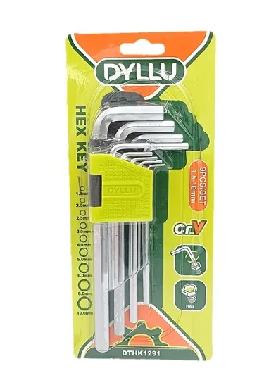 [FJD0138] JUEGO DE LLAVES HEXAGONAL LARGA Y CORTA, 9 PZS (1.5 - 10MM).CR-V. DYLLU