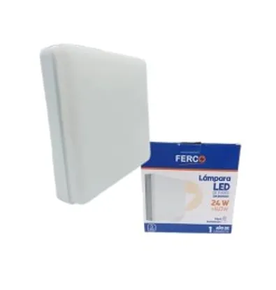 [FLC0144] LAMPARA CUADRADA SUPERFICIAL LED 24W SIN BORDE, 85-265V, 6000K. IP20. FERCO