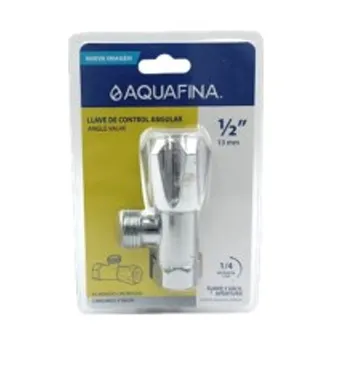 [FLD0150] LLAVE DE ARRESTO 1/2"x1/2" H/M CROMADA, POMO REDONDO. AQUAFINA (BLISTER)