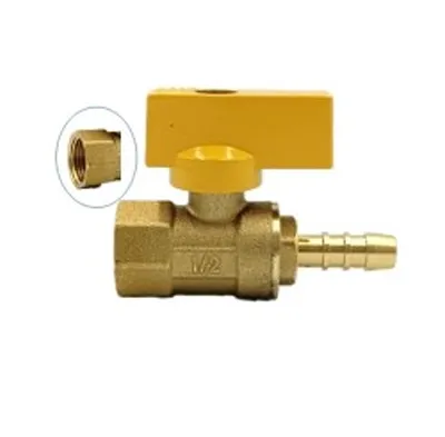 [FLD0152] LLAVE DE BOLA 1/2" BRONCE PARA GAS CON ESPIGA
