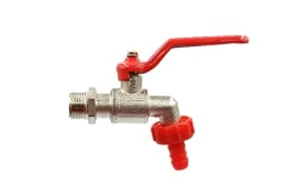 [FLP0159] LLAVE PARA MANGUERA DE BOLA 1/2" CROMADA C/PICO ROJO. KS