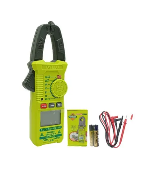 [FMD0177] MULTIMETRO DIGITAL TIPO PINZA 600V, AC 200A, CAT III. DYLLU