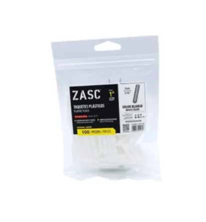 [FRP0187] RAMPLUG PLASTICO 3/16" X 1" BLANCO (100PZS). ZASC