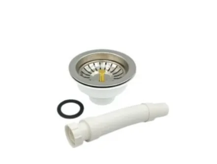 [FSP0198] SIFON PLASTICO CORRUGADO BLANCO C/DESAGUE P/FREGADERO. AQUAFINA