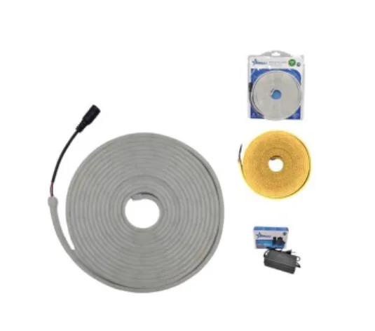[FCD0078] CINTA DE LUCES LED NEON 12V BLANCO CALIDO 5 MTS CON ADAPTADOR