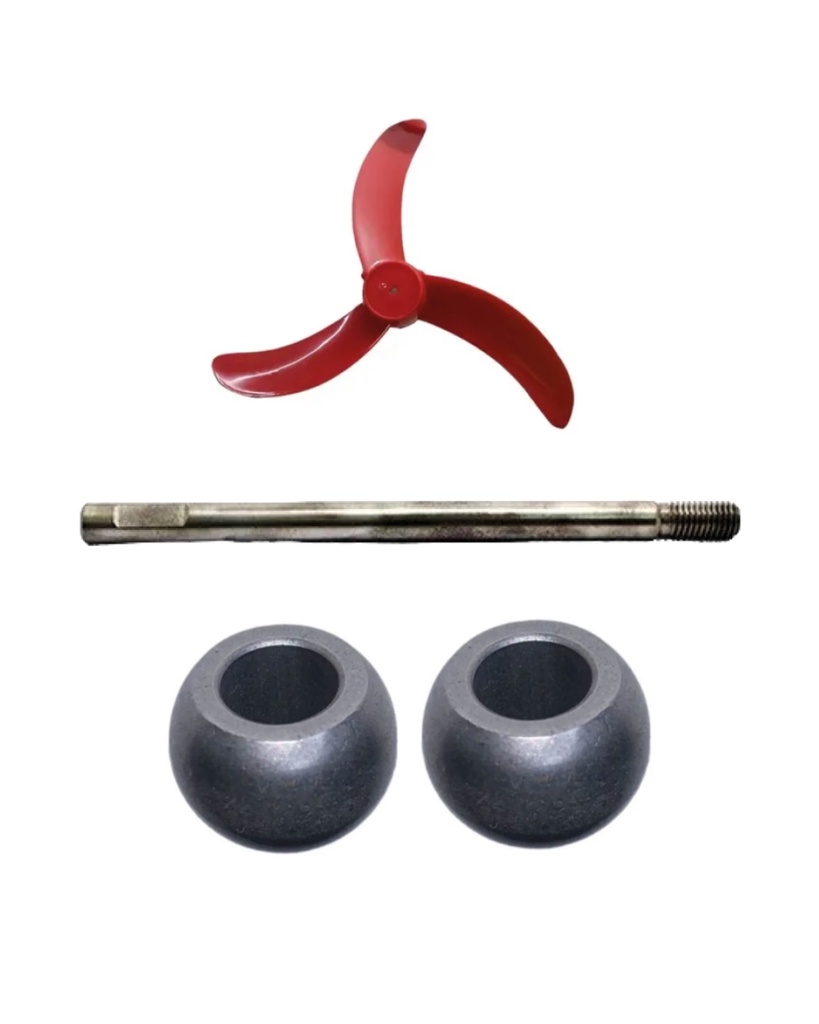 [KIT012] EJE FM ROJA 8MM + 2 BOCINAS +RETEN +ASPA