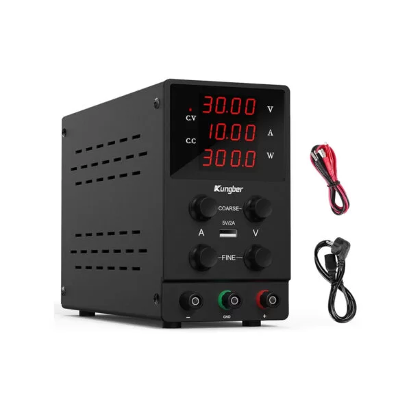 Fuente Poder Corriente Continua DC 30V 10A Cables Kungber