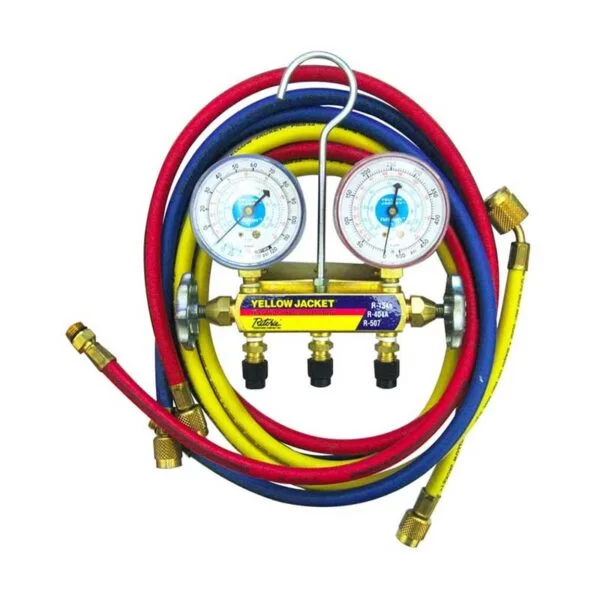 Manómetro Analógico R134a R404A R507 con Mangueras 90cm Genérico