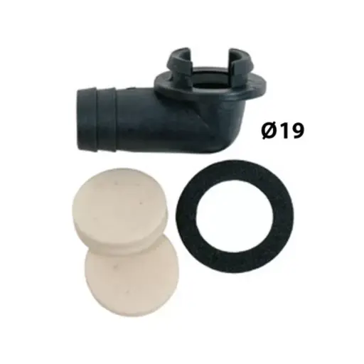 Codo Desagüe Split Ø19mmcon Tapones y Sello